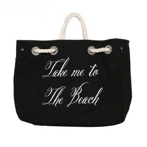 Wildfox TAKE ME ON VACATION COPA CLUB BEACH BAG reversible black side